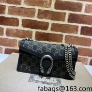 Gucci Dionysus Small Shoulder Bag in Black GG Denim Jacquard 499623 2022