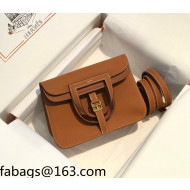 Hermes Halzan 25cm Bag in Togo Calfskin Leather Brown/Gold 2021 10