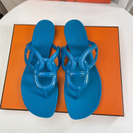 Hermes Egerie Thong Slide Sandals Blue 2022