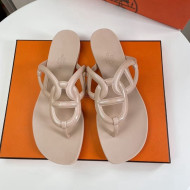 Hermes Egerie Thong Slide Sandals Apricot 2022