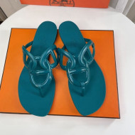 Hermes Egerie Thong Slide Sandals Green 2022