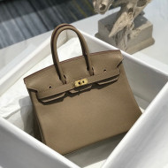 Hermes Birkin 25cm Bag in Togo Calfskin Coat Grey/Gold 2022