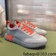 Hermes Bouncing Calfskin and Suede Sneakers Grey/Orange 2022 032571