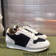 Hermes Escape Fabric and Suede Sneakers White/Black/Orange 2022 032564