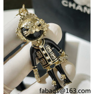 Chanel Lion Bag Charm and Key Holder Black/Gold 2022