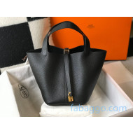 Hermes Picotin Lock Bag 22cm in Togo Calfskin Black/Gold 2020