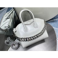 Givenchy Small Antigona Chain Bag in Box Leather White 2022