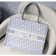 Dior Small Book Tote with Dior Oblique Embroidery Grey 2020