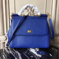 Dolce&Gabbana Classic Large Sicily Palm-Grained Leather Top Handle Bag 5517 Royal Blue 2020