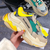 Balenciaga Triple S Sneakers Grey/Green/Yellow