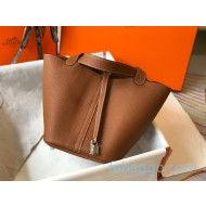 Hermes Picotin Lock Bag 22m in Togo Calfskin Brown/Silver 2020