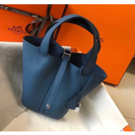 Hermes Picotin Lock Bag 18cm in Togo Calfskin Blue Agate 2020