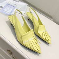 Balenciaga Tassel Slingback Pumps 3cm Yellow 2021