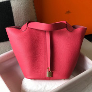 Hermes Picotin Lock Bag 22cm in Togo Calfskin Lipstick Pink 2021