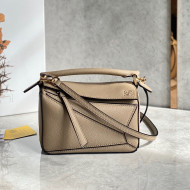 Loewe Puzzle Mini Bag in Litchi-Grained Calfskin Sand Beige 2022 10173