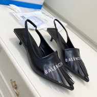 Balenciaga Tassel Slingback Pumps 3cm Black 2021