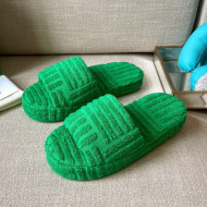 Bottega Veneta Resort Sponge Towel Slides Sandals Grass Green 2022