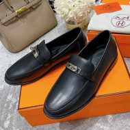 Hermes Mocasini Calfskin Loafers Black 2021