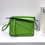 Loewe Puzzle Mini Bag in Smooth Calfskin Grass Green 2022 10173