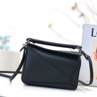 Loewe Puzzle Mini Bag in Smooth Calfskin Black 2022 10173