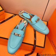 Hermes Oz Mule in Smooth Calfskin with Iconic Kelly Buckle Black Blue 45 2022