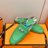 Hermes Oz Mule in Smooth Calfskin with Iconic Kelly Buckle Black Green 46 2022