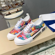 Dior B23 Low-top Sneakers in Print Fabric Red/Blue 2021 H06010