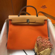 Hermes Herbag 31cm PM Double-Canvas Shoulder Bag Orange/Yellow