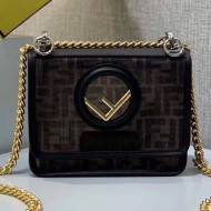 Fendi Kan I F Small FF Mesh Flap Shoulder Bag Brown/Black 2019