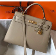 Hermes Kelly 32cm Top Handle Bag in Epsom Leather Dove Gray 2020