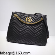 Gucci GG Marmont Leather Tote Bag 453569 Black 2021