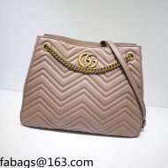 Gucci GG Marmont Leather Tote Bag 453569 Nude 2021