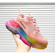 Balenciaga Triple S Rainbow Outsole Sneakers Pink 2019