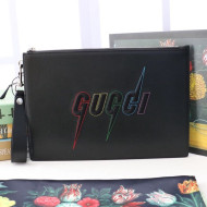 Gucci Pouch with Gucci Blade Embroidery 597678 Black 2019