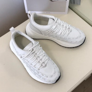 Bottega Veneta Silky Calfskin Braided Sneakers White 2019 