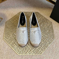 Prada Logo Crystal Espadrilles Silver 2022 56