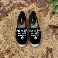 Prada Logo Canvas Espadrilles Black 2022 54