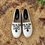 Prada Logo Canvas Espadrilles White 2022 55