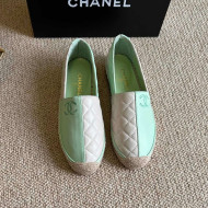 Chanel Patchwork Leather Espadrilles Green/Pink 2022