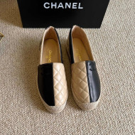 Chanel Patchwork Leather Espadrilles Black/Beige 2022