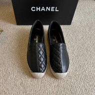 Chanel Patchwork Leather Espadrilles Black 03 2022