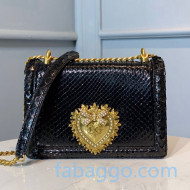 Dolce&Gabbana DG Medium Devotion Shoulder Bag in Pythonskin Leather Black 2020