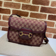 Gucci Horsebit 1955 GG Canvas Small Bag 602204 Beige/Burgundy 2021