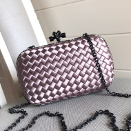 Bottega Veneta Silk Chain Knot Intreccio Impero Clutch Light Purple 2019