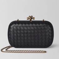 Bottega Veneta Chain Knot Intreccio Nappa Clutch Black 2019