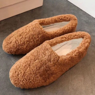 Celine Wool Flat Loafers Camel 2019