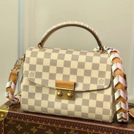 Louis Vuitton Croisette Top Handle Bag in Damier Azur Canvas N50053 Pink 2021