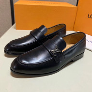 Louis Vuitton Men's Saint Germain Calfskin Loafers Black 2019