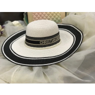 Dior Straw Wide Brim Hat White D16 2021