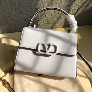 Valentino Small VSLING Grainy Calfskin Top Handle Bag 0530S White 2019